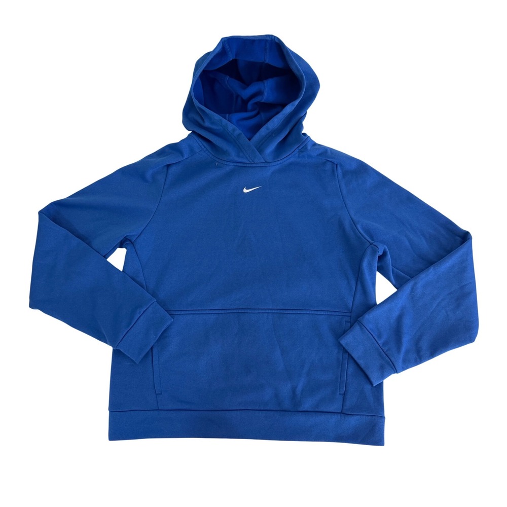 Nike Therma-FIT Hoodie Boys XL Pullover Fleece Swoosh Blue Cozy